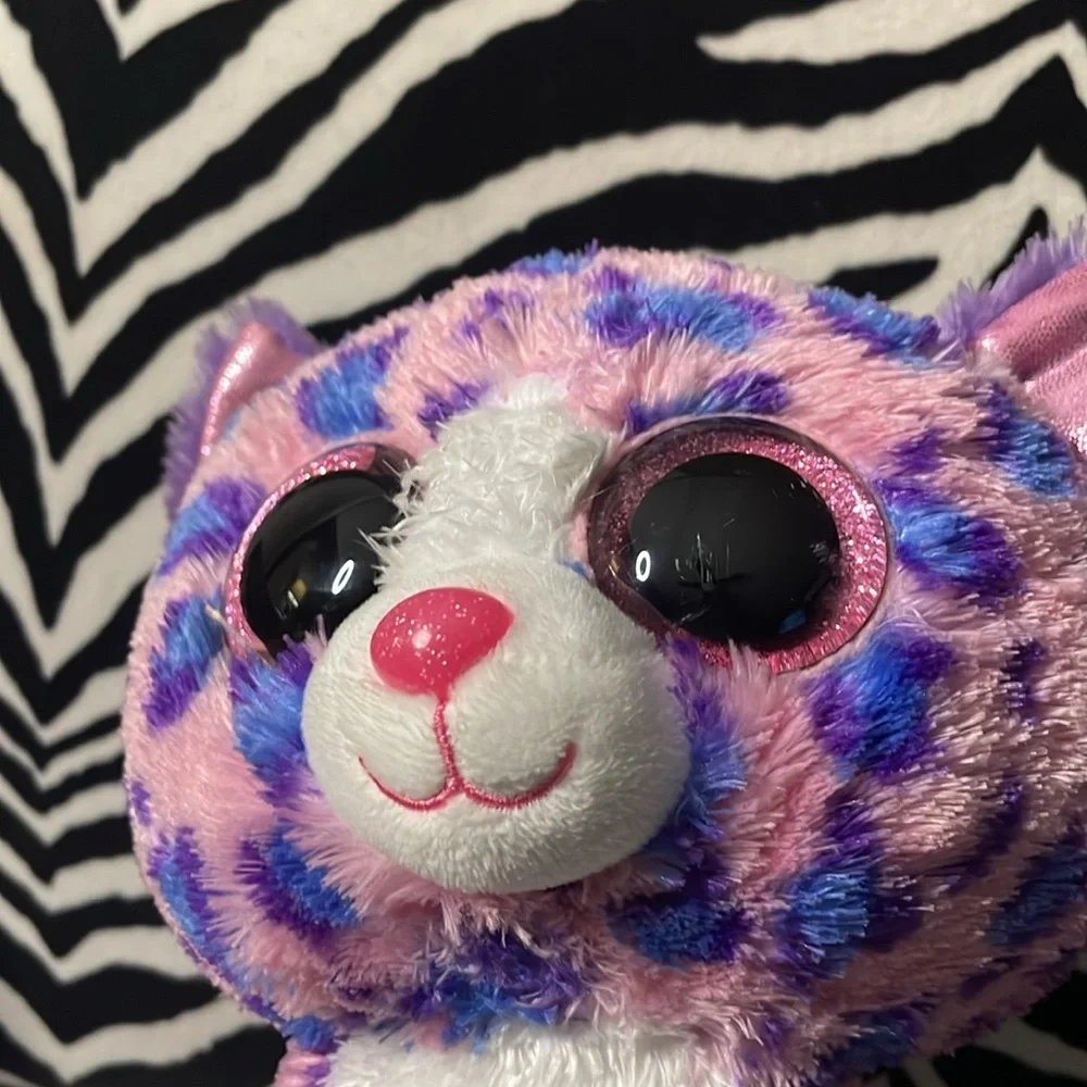 Ty Beanie Boos Buddy - Reagan The Leopard (Glitter Eyes) 9 inch Medium Plush - Picture 6 of 9